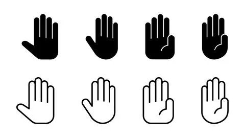Hand icon set. hand vector icon, palm Stock Illustration