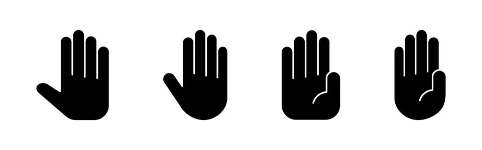 Hand icon set. hand vector icon, palm Illustrazione stock