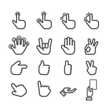 Hand icon set Stock Illustration