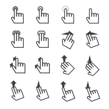 Hand icon set Stock Illustration