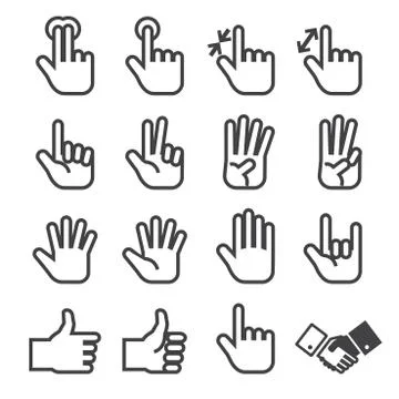 Hand icon set Stock Illustration