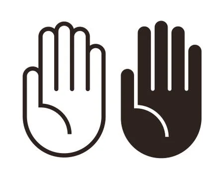 Hand icon set Illustrazione stock