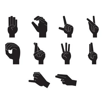 Hand icon set Illustrazione stock