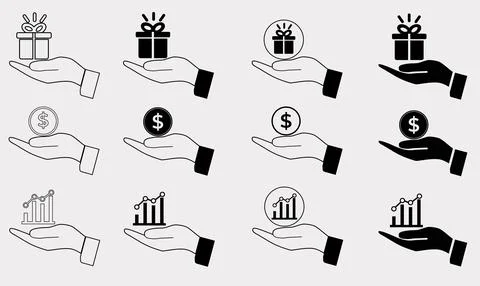 Hand icon set Stock Illustration
