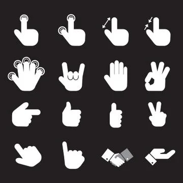 Hand icon set.vector Stock Illustration