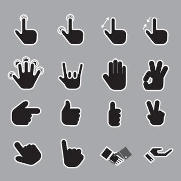 Hand icon set.vector Stock Illustration