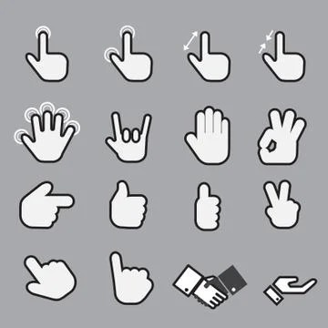 Hand icon set.vector Stock Illustration