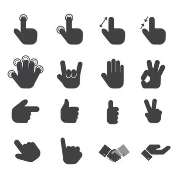 Hand icon set.vector Stock Illustration
