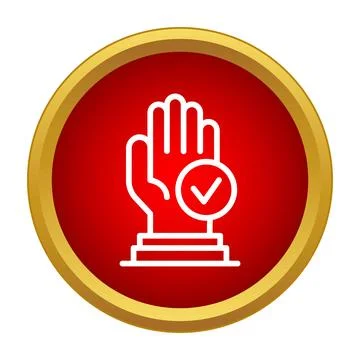 Hand icon showing check mark for voting approval Stock Illustration