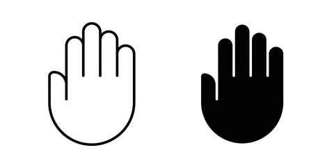 Hand icon. Style is flat and line symbol Stock Illustration
