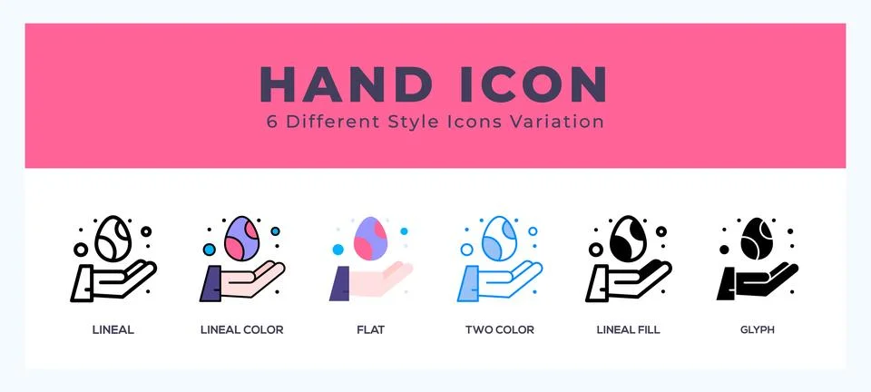 Hand icon vector design illustration in trendy style Stock Illustration