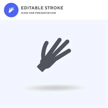 Hand icon vector, filled flat sign, solid pictogram isolated on white, logo i Stock Illustration