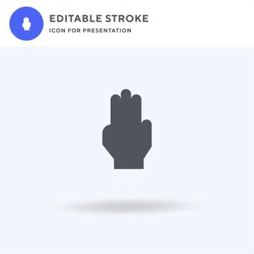 Hand icon vector, filled flat sign, solid pictogram isolated on white, logo i Stock Illustration