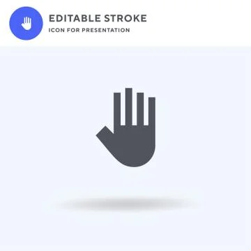 Hand icon vector, filled flat sign, solid pictogram isolated on white, logo Stockillustratie