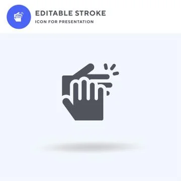 Hand icon vector, filled flat sign, solid pictogram isolated on white, logo i Stock Illustration