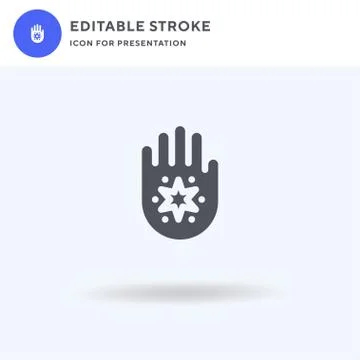Hand icon vector, filled flat sign, solid pictogram isolated on white, logo Stock Illustration
