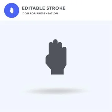 Hand icon vector, filled flat sign, solid pictogram isolated on white, logo 스톡 일러스트