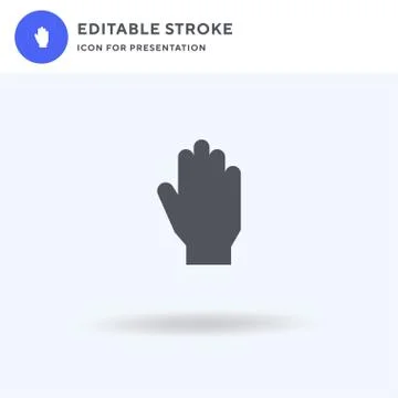 Hand icon vector, filled flat sign, solid pictogram isolated on white, logo Stockillustratie