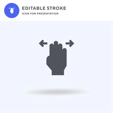 Hand icon vector, filled flat sign, solid pictogram isolated on white, logo Stock Illustration