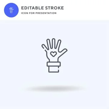 Hand icon vector, filled flat sign, solid pictogram isolated on white, logo Stockillustratie