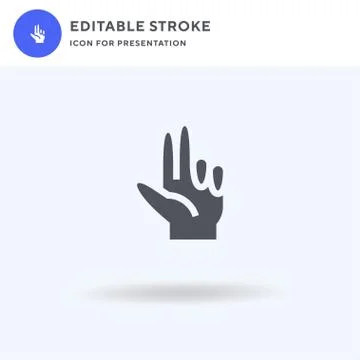 Hand icon vector, filled flat sign, solid pictogram isolated on white, logo Stockillustratie