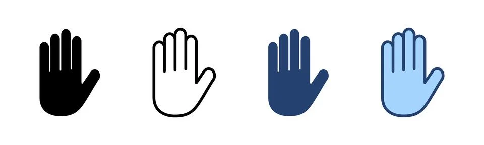 Hand icon vector. hand sign and symbol. palm Stockillustratie