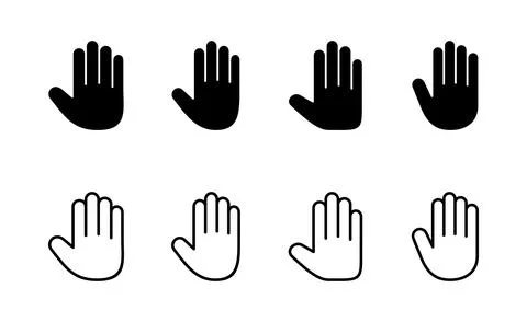 Hand icon vector. hand sign and symbol. palm Stockillustratie