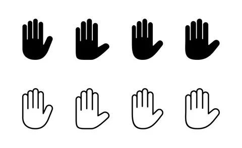 Hand icon vector. hand sign and symbol. palm Illustrazione stock