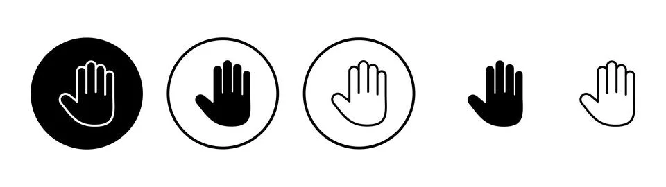 Hand icon vector. hand sign and symbol. palm Stockillustratie
