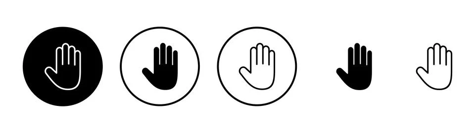Hand icon vector. hand sign and symbol. palm Stockillustratie