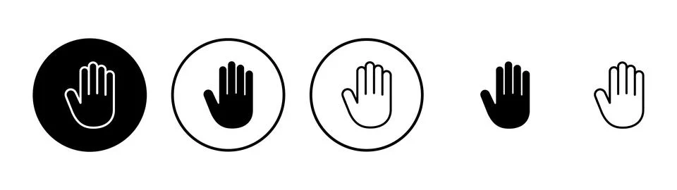 Hand icon vector. hand sign and symbol. palm Stockillustratie