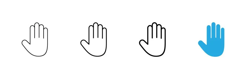 Hand icon vector. hand sign and symbol. palm Stock Illustration