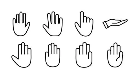 Hand icon vector. hand symbols. palm Stock Illustration