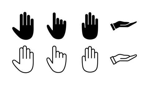 Hand icon vector. hand symbols. palm Stock Illustration