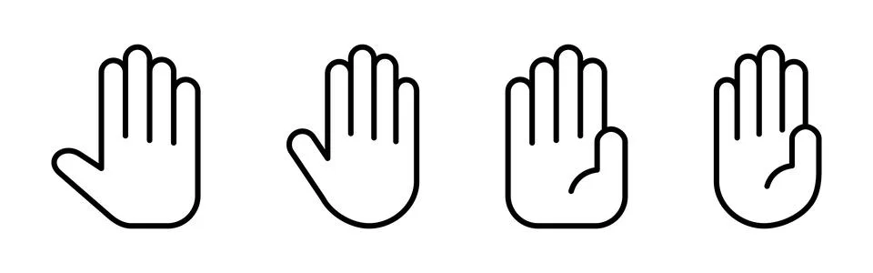 Hand icon vector. hand vector icon, palm Stock Illustration