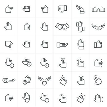 Hand icon. Vector set. Stock Illustration
