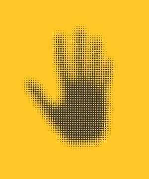 Hand icon on yellow background . vector, eps8 Stock Illustration