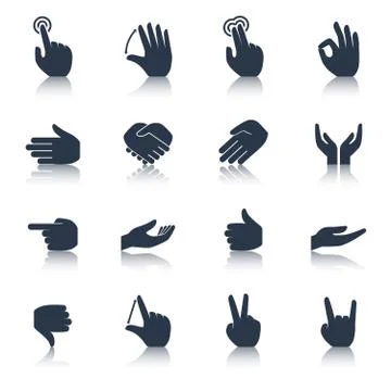 Hand Icons Black Stock Illustration