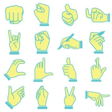 Hand icons Illustrazione stock