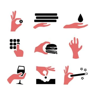 Hand icons Illustrazione stock