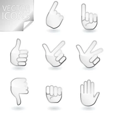 Hand icons set Stock Illustration