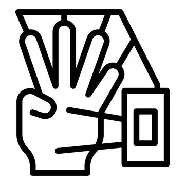 Hand identification icon outline vector. Scan fingerprint Stock-Illustration
