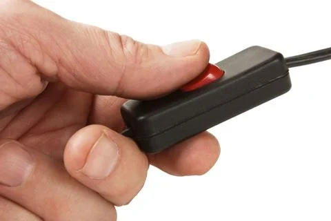 Hand  includes an electric switch Foto stock