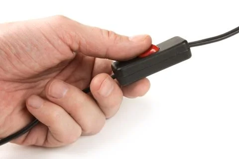 Hand  includes an electric switch Stock Photos