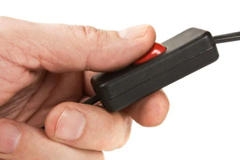 Hand  includes an electric switch Foto stock