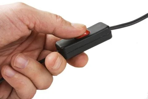 Hand  includes an electric switch Foto stock