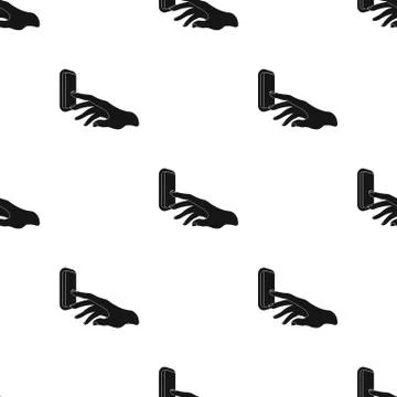 A hand that includes an electric switch. Push Button Switch single icon in black 스톡 일러스트