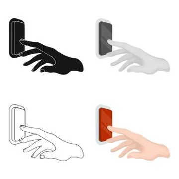 A hand that includes an electric switch. Push Button Switch single icon in 스톡 일러스트