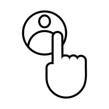 Hand index button line style Stock Illustration