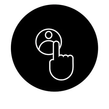 Hand index button line style Stockillustratie